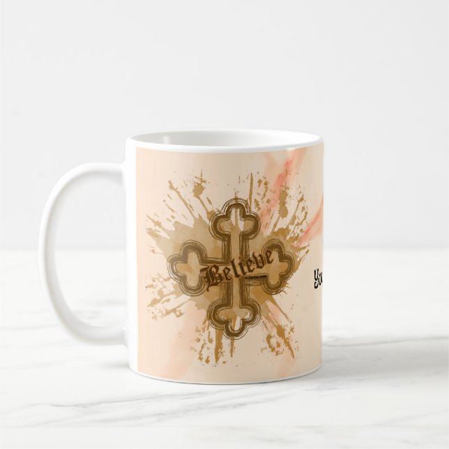 De Café Acredite Caneca Cruz Cristã (Esquerda)