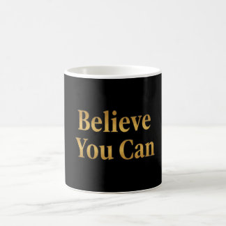 De Café Acredite Que Você Pode – Caneca Preta e Dourada Mo