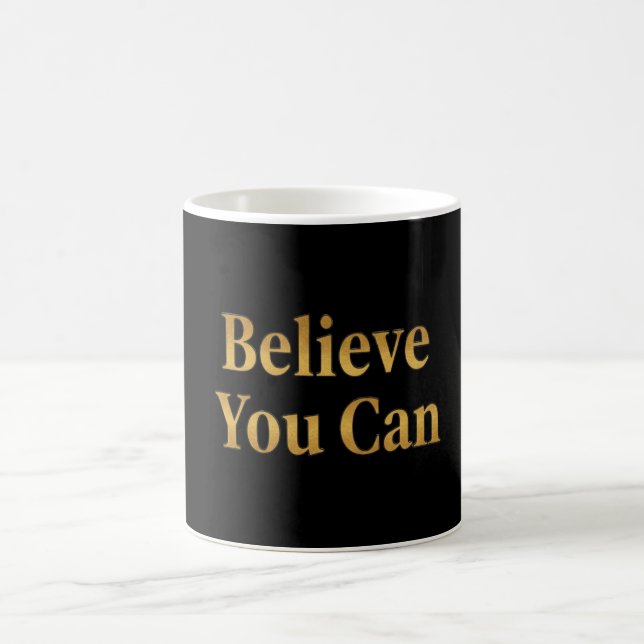 De Café Acredite Que Você Pode – Caneca Preta e Dourada Mo (Centro)
