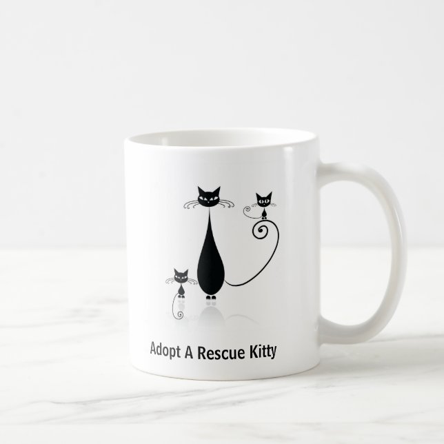 De Café Adote uma caneca do gatinho do salvamento (Direita)