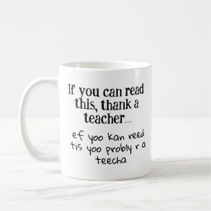 De Café Agradeça a um Professor Caneca engraçada fonética