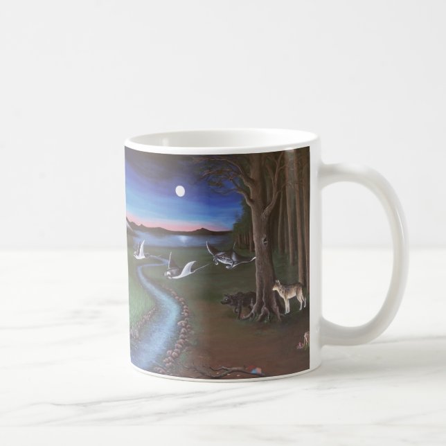 De Café Água-viva voadora através da caneca (Direita)