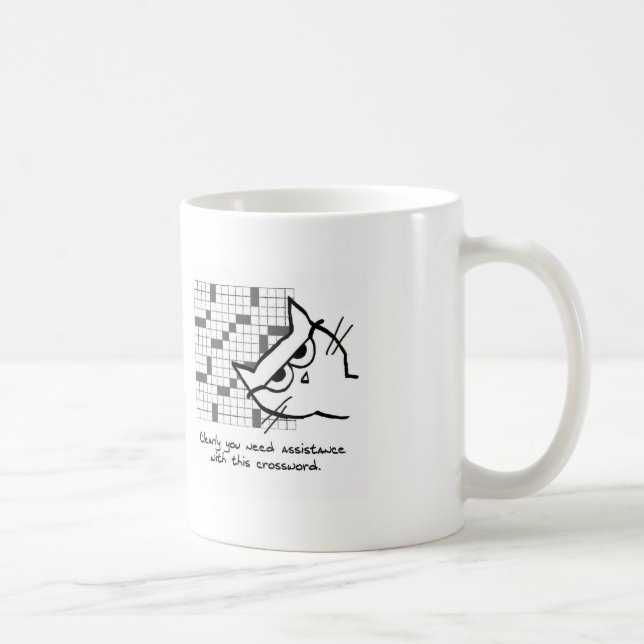 De Café Ajudas do gato com as palavras cruzadas - caneca (Direita)
