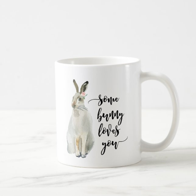 De Café algum coelho ama-o lebre bonito da caneca (Direita)