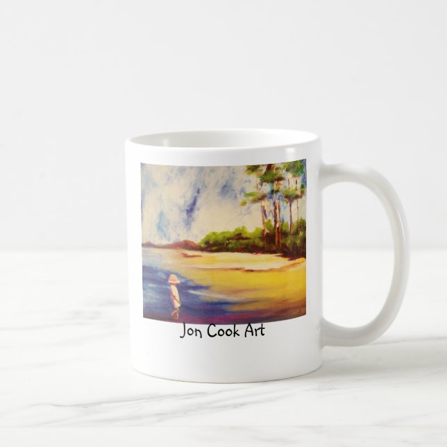 De Café Aliado na praia, caneca (Direita)