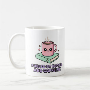 De Café Alimentado Por Livros E Cafeína Caneca Engraçada G