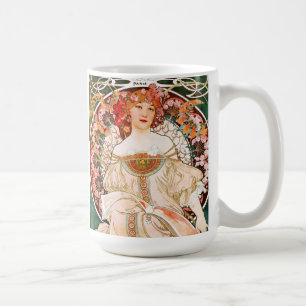 De Café Alphonse Mucha F. Champenois Caneca