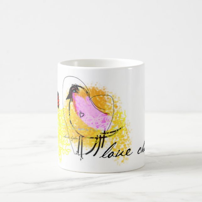 De Café "Ame a caneca branca do clássico 11oz do pintinho" (Centro)