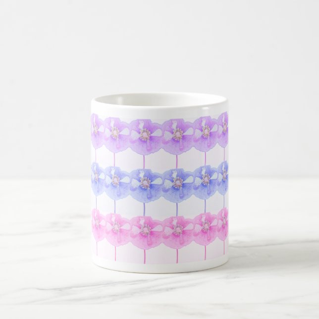 De Café Ameixas rosa e papoulas roxas ... caneca (Centro)