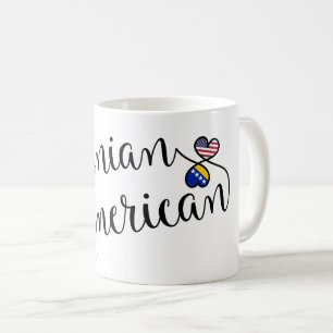 De Café Americano bosniano caneca entrelaçada dos coraç
