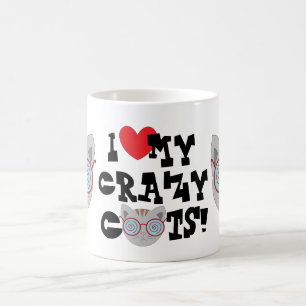 De Café Amo Meus Gatos Loucos! Caneca