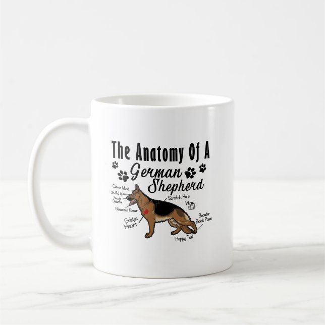 De Café Anatomia da caneca do german shepherd (Esquerda)
