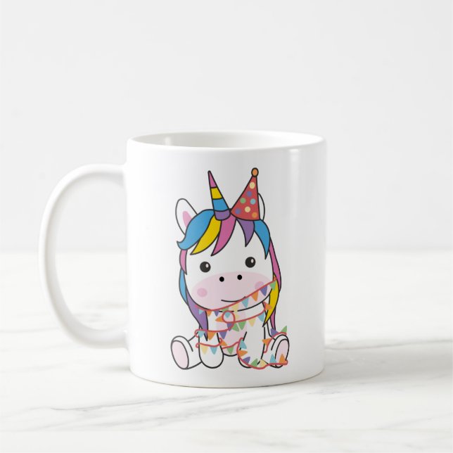 De Café Aniversário Do Unicórnio Para Crianças Uma Caneca  (Esquerda)