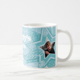 De Café Anjos da tia em estrelas caneca azul