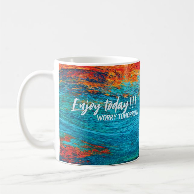 De Café aproveite o dia se preocupe amanhã caneca 26 warp (Esquerda)