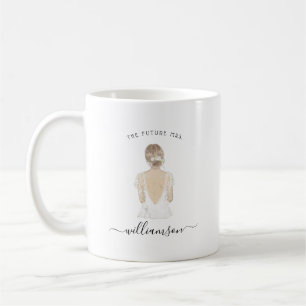 De Café Aquarela Futuro Nome da Sra. Noiva   Caneca Monogr