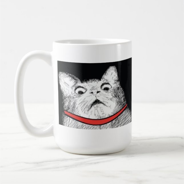 De Café Arfada surpreendida Meme do gato - caneca (Esquerda)