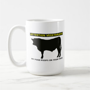 De Café Atenção Vegetarianos Caneca Divertida para Amantes