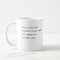 augúrio caneca tipografia poética cheio lua