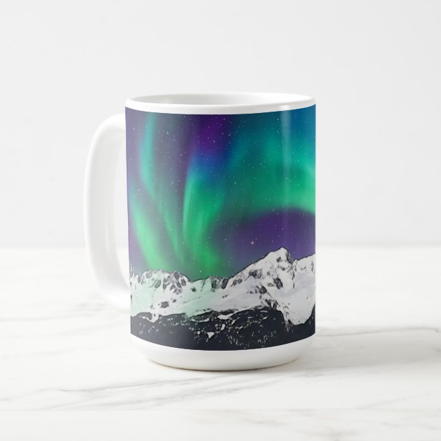 De Café Aurora Borealis - 15 oz. Caneca (Frente Esquerda)