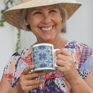 De Café Azulejo Antigo em Caneca Azul Delft