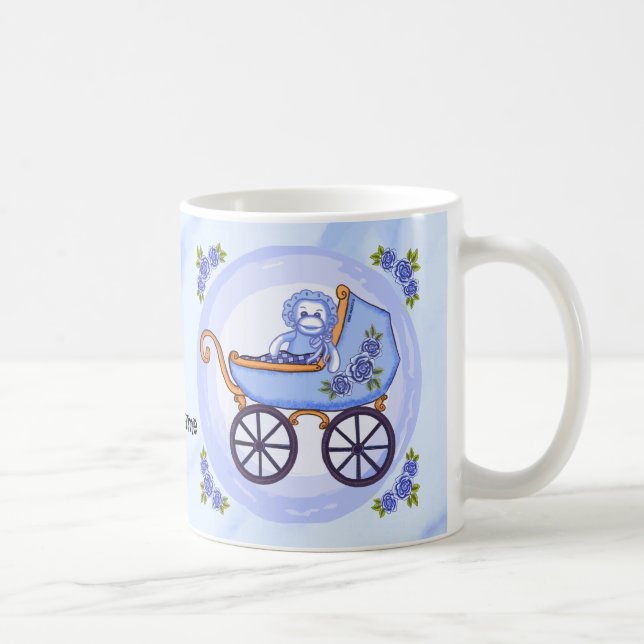 De Café Baby Boy Sock Monkey Buggy caneca personalizada (Direita)