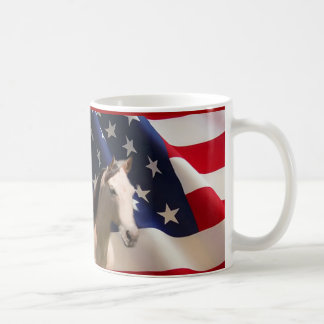 De Café Bandeira americana da caneca do cavalo