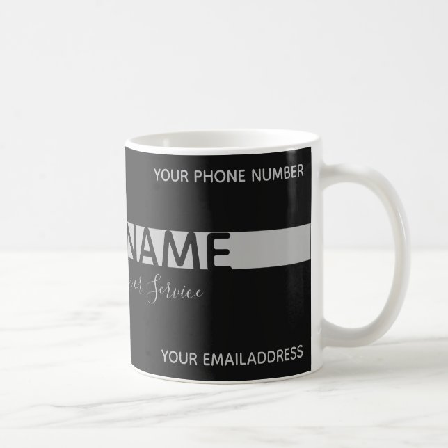 De Café Bastante elegante, preto e cinza, caneca comercial (Direita)
