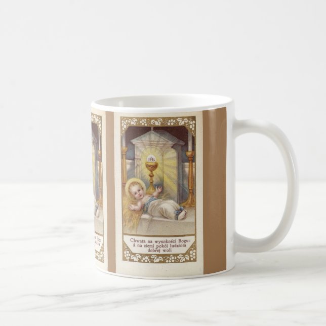 De Café Bebê polonês Jesus na caneca do comedoiro (Direita)