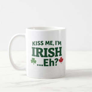 De Café Beije Me Sou Irlandês Caneca Eh
