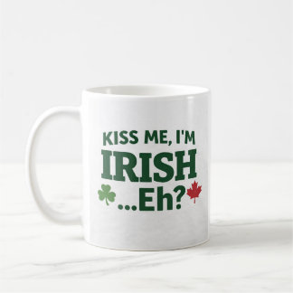 De Café Beije Me Sou Irlandês Caneca Eh
