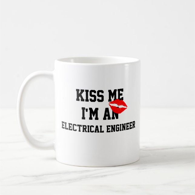 De Café Beije Me Sou Um Engenheiro Elétrico Caneca (Esquerda)