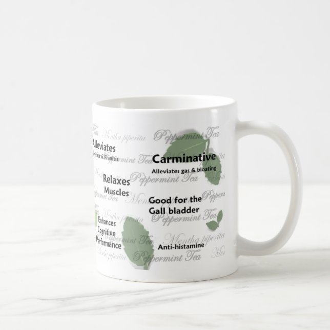 De Café Benefícios da caneca do chá do Peppermint (design (Direita)