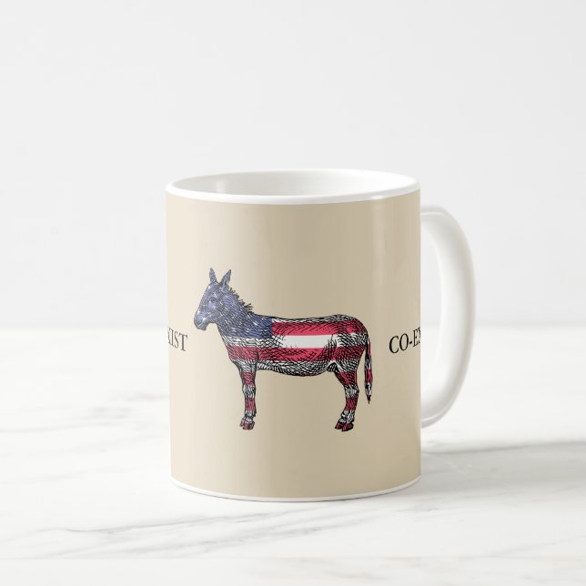 De Café Bi-partidário, elefante e burro coexistem caneca d (Frente Esquerda)
