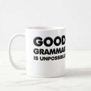 De Café Boa Gramática É Impossível Caneca Divertida