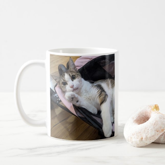 De Café Boneca Delicada em Carrinho Rosa-Clássico Caneca d (Com Donut)