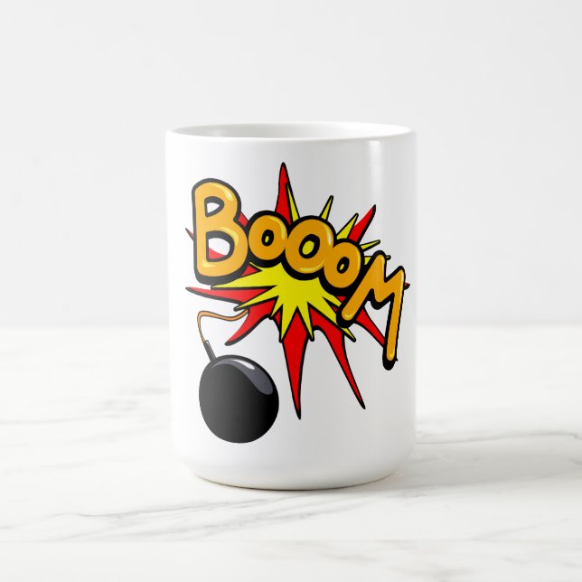 De Café Booom! Caneca engraçada (Centro)
