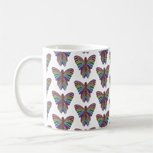 De Café Borboleta Arco-íris (padrão) - Caneca Clássica