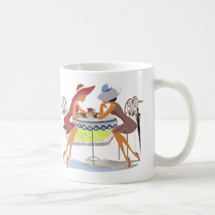 De Café Branco da conversa da menina caneca do clássico d