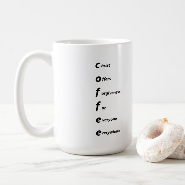 De Café Branco verdadeiro do provérbio caneca do clássico (Com Donut)