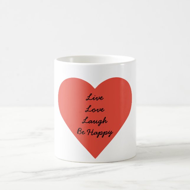 De Café Branco vivo do riso do amor caneca branca clássica (Centro)