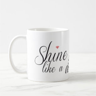 De Café Brilho brilhante como uma caneca do diamante