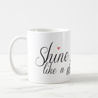 De Café Brilho brilhante como uma caneca do diamante