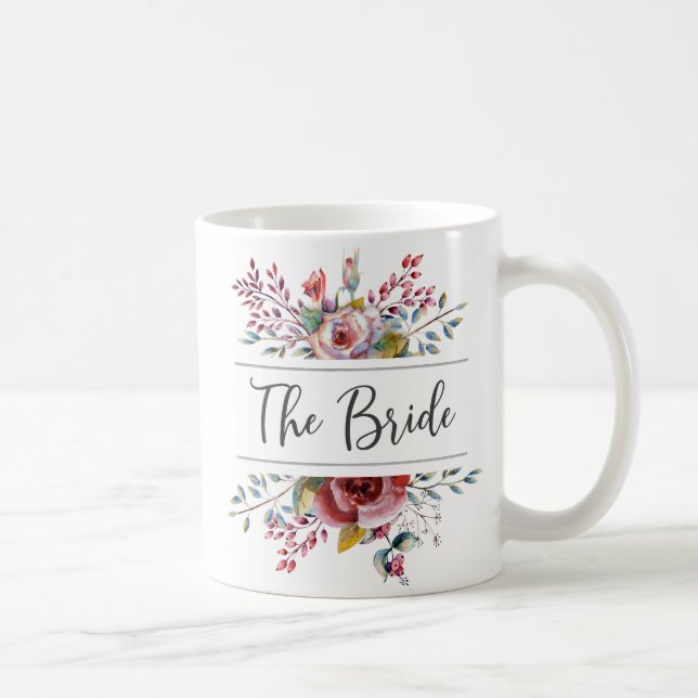 De Café Buquê Floral Cor-de-Rosa Esbranquiçada A Caneca Ca (Direita)