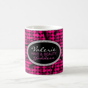 De Café Cabelo do rosa quente & caneca feitos sob