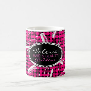 De Café Cabelo do rosa quente & caneca feitos sob