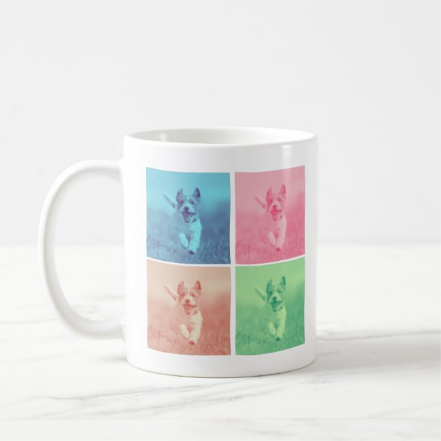 De Café cachorro está correndo - 4 cores diferentes caneca (Esquerda)