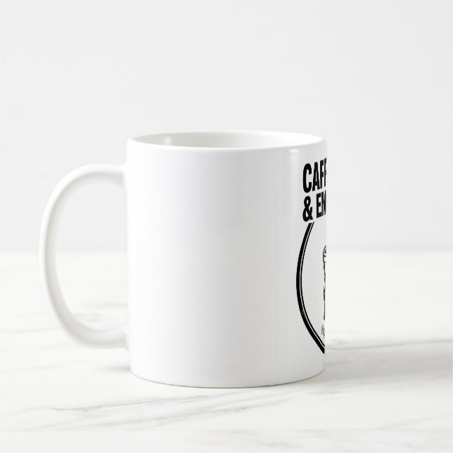 De Café CAFEINADO & EMBALMAMENTO — Caneca Engraçada (Esquerda)