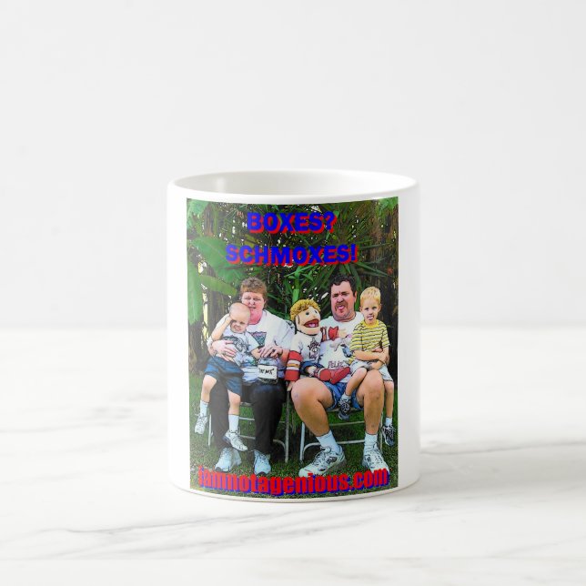 De Café CAIXAS? SCHMOXES! Caneca dos desenhos animados (Centro)