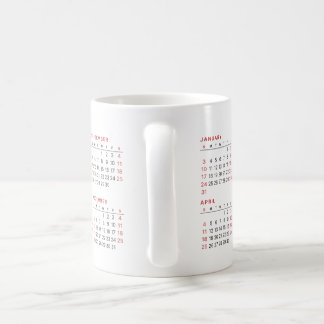 De Café Calendário 2027 Domingo Início Caneca Preta Vermel